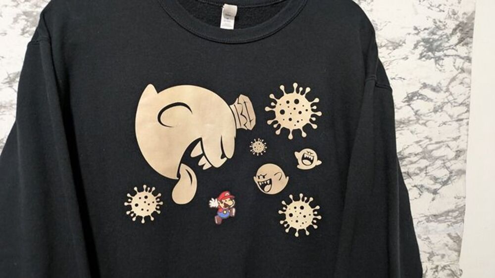 Super Mario Sweater - Glow in the Dark BOOS ghosts and Virus M